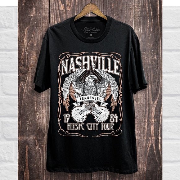NEW NASHVILLE 1984 Tennessee Music City Tour T-Shirt BRAND NEW - Picture 2 of 2